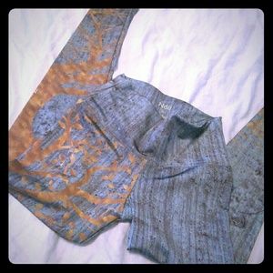 Noli Tree of Life Blue Yoga Leggings Pants S